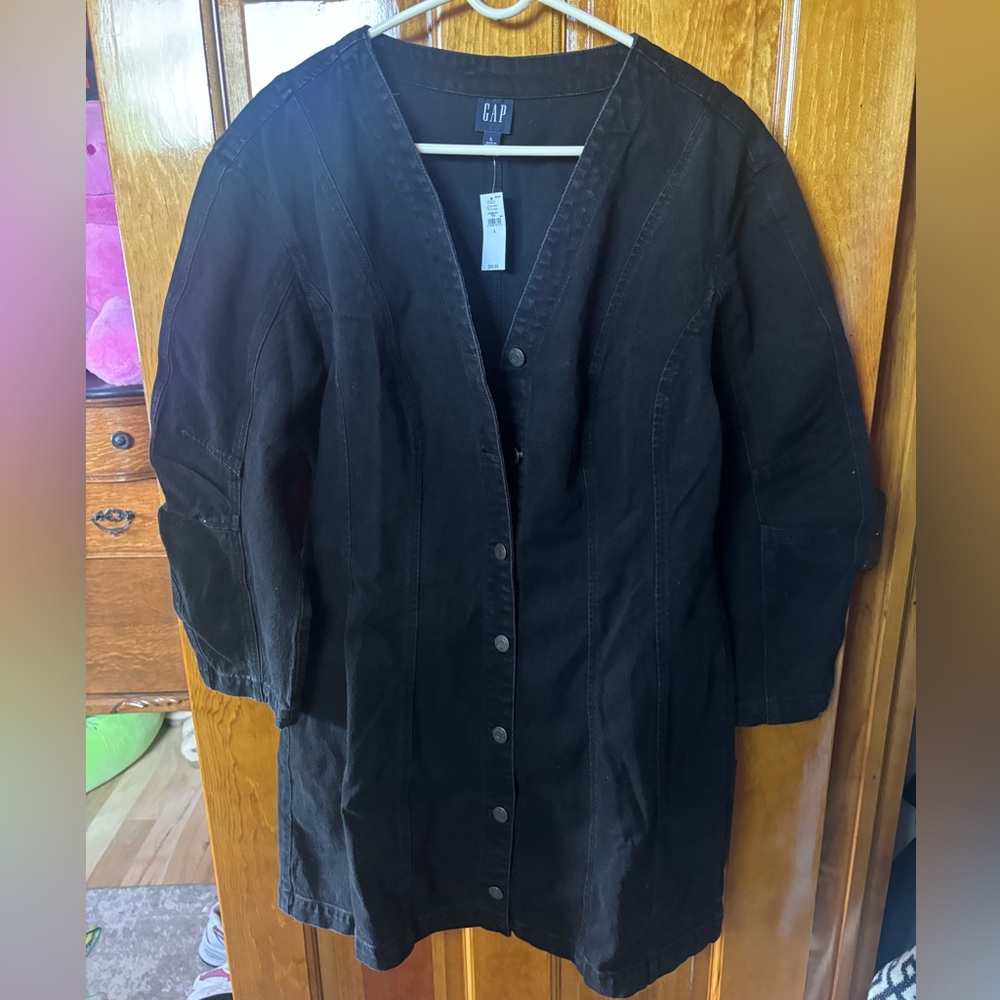 gap barrel sleeve denim dress